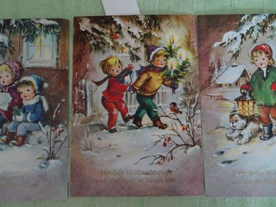 alte Postkarte AK Horn signiert AR ? Kinder freuen sich auf Weihnachten SETs