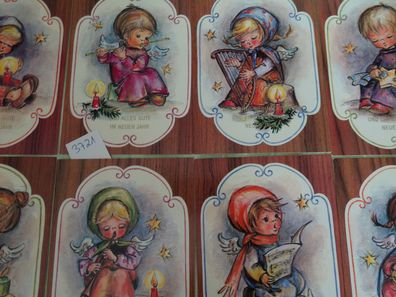 8 alte Postkarten AK Horn Weihnachten fleißige musizierende singende Engel