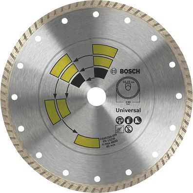 Bosch 2609256408 Diamanttrennscheibe Universal Turbo Top Allzweck, 125 mm, 22.23