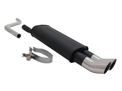 NOVUS Sportauspuff Endschalldämpfer 2x76mm D-T-M passend für VW Polo 2 / 3 86C