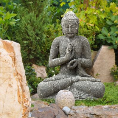 Naturstein Skulptur Sitzender Buddha Nadiad - Höhe x Tiefe x Breite: 80 ...