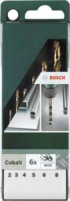 Bosch 6tlg. Metallbohrer-Set Cobalt 2609255087 2-8 mm INOX DIN 1412 C Zubehör