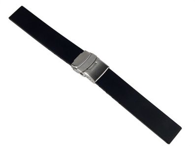 Minott Ersatzband Uhrenarmband Silikon Band 20mm schwarz