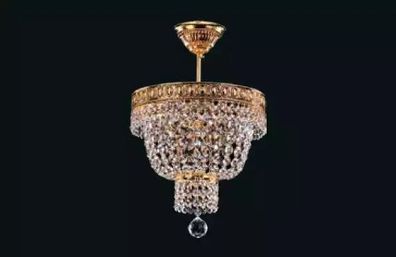 Kronleuchter Deckenleuchter Luxus Gold Deckenlampe Lüster Kristall Art
