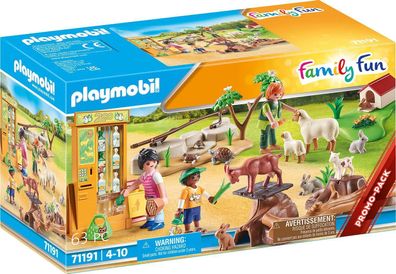 Playmobil Family Fun 71191 Erlebnis-Streichelzoo mit Spielzeugtieren, Spielzeug ...