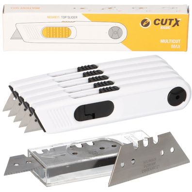 CutX Set 5x Cuttermesser Multicut X6060 + 10x Ersatzklingen