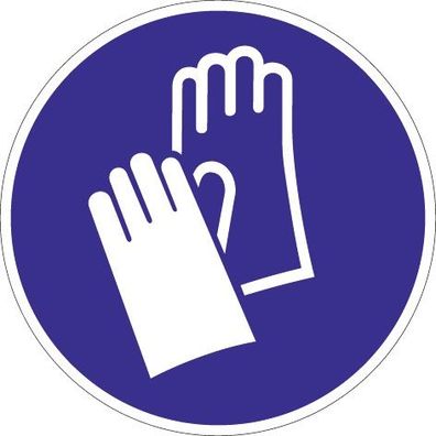 Folie Handschutz benutzen D.200mm blau/ weiß ASR A1.3 DIN EN ISO 7010