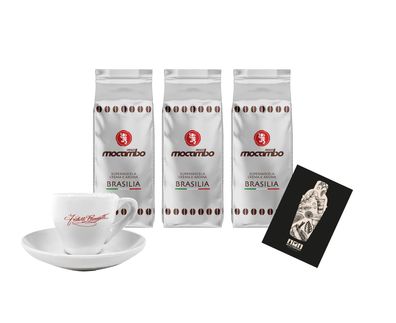 Drago Mocambo Brasilia 3x 1Kg Kaffee Caffé Bohne Dark Roast + 1x Ramazzotti Esp