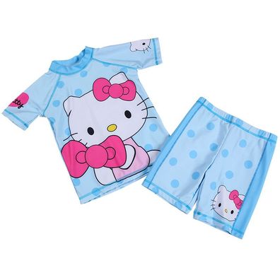2er set Kinder Hello Kitty Badeanzug Mädchen Bathing Suit Cartoon Bademode
