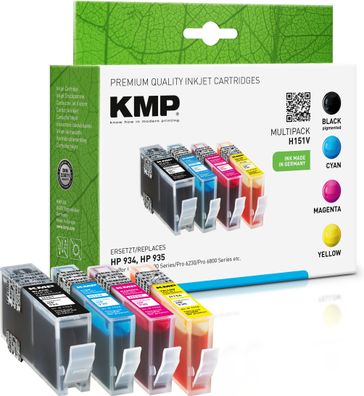 KMP Multipack H151V schwarz, cyan, magenta, gelb Tintenpatronen ersetzen HP Office...