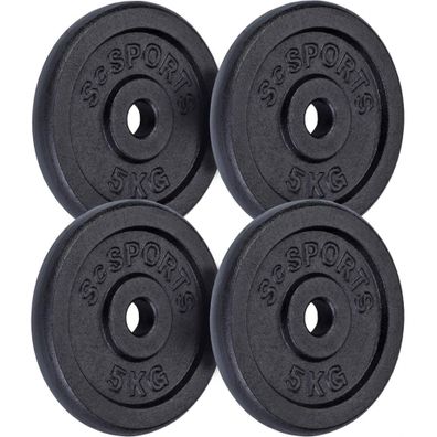 ScSPORTS® Hantelscheiben Set 20 kg 30/31mm Gusseisen Gewichtsscheiben Gewichte