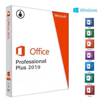 Microsoft Office 2019 Professional Plus -Kein ABO - Windows 10 /11 Neu Deutsch