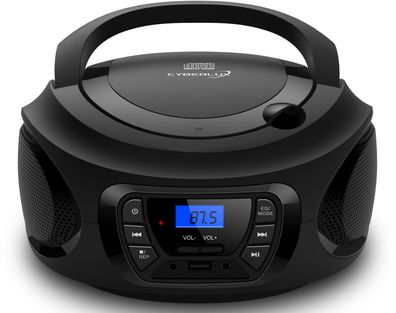 Cyberlux Tragbarer CD-Player Kinder Radio CD-Radio Stereoanlage Boombox schwarz