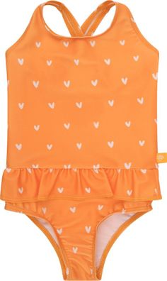 Swim Essentials UV Badeanzug, für Mädchen orange Herzen Muster 134/140