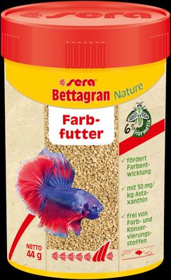 Sera bettagran Nature 100ml - Spezialgranulat Farbfutter für Kampffische Betta