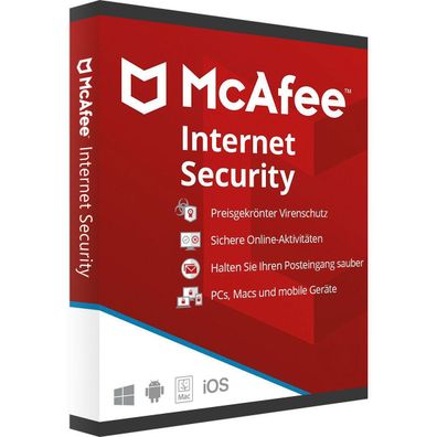 McAfee Internet Security 2023 • 1, 3, 5 oder 10 Geräte / 1 - 3 Jahre