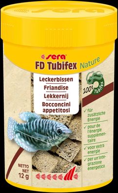 Sera FD Tubifex Nature 100ml - gefriergetrocknetes Futter Aquarium Leckerbissen
