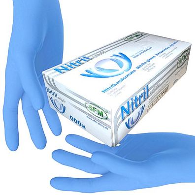 SFM ® Softlights : Nitrilhandschuhe puderfrei F-tex blau