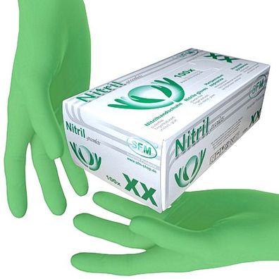 SFM ® Greenlets : Nitrilhandschuhe puderfrei F-tex grün