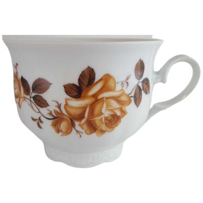 Kaffeetasse 6er Set Mitterteich Form 110 Braune Rose D 8,5 cm H 7,8