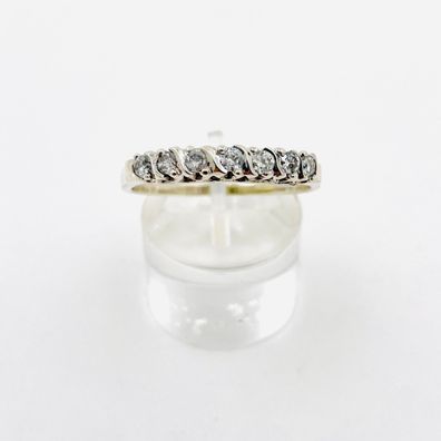 Memory Ring Weißgold 585 Gold mit 7 Diamanten Gr.65