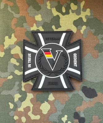 PVC Patch "In Treue gedient" Klett Abzeichen Morale Veteran Aufnäher Bundeswehr Armee