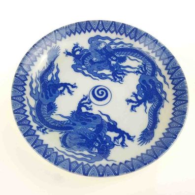 Untertasse 14 cm Japan/ China blauer Drache blau