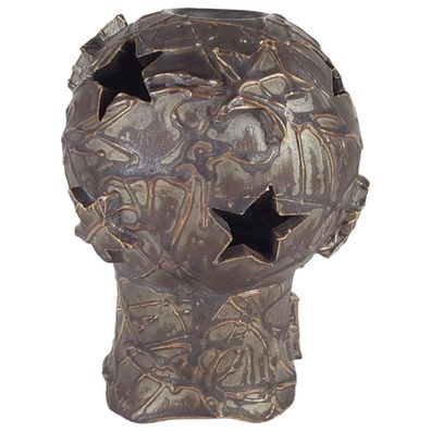 Keramik Teelichthalter Kerzenhalter Duftlampe Stern Kugel H 17,5 cm