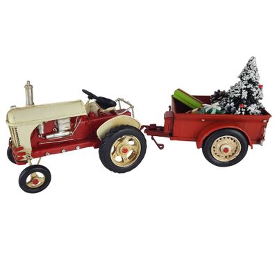 vianmo Blechmodell Blechtraktor Modelltraktor Traktor mit Weihnachtsbaum Geschenke...