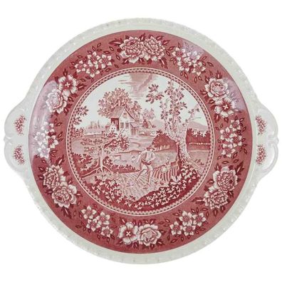 Kuchenplatte mit Henkeln Villeroy & Boch Rusticana Rot gebraucht - akzeptabel