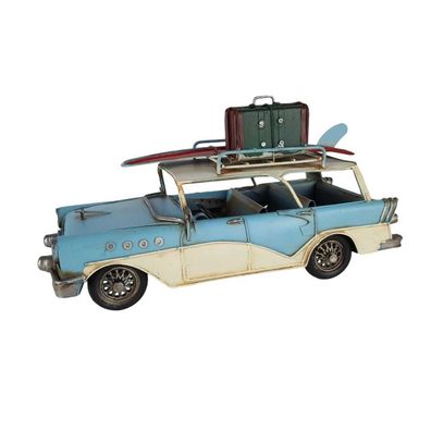 vianmo Blechmodell Blechauto Modellauto Kombi mit Dachgepäck