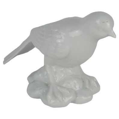 Porzellan Figur Dekofigur Spatz weiß H 10,3 cm