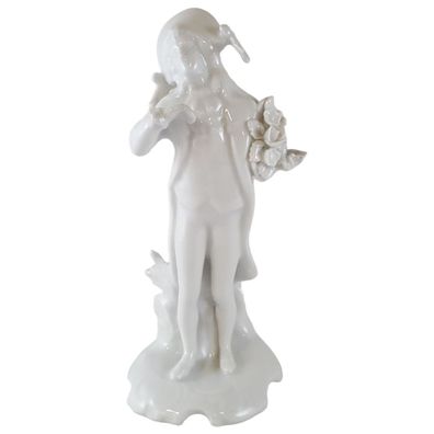 Lindner Porzellan Figur Rosenkavalier weiß H 15 cm