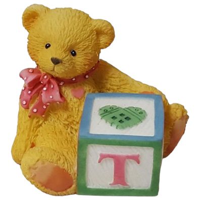 Cherished Teddies 1995 Bear With ABC T Block