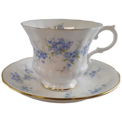 Kaffeetasse mit Untertasse Royal Standard Blaue Blumenranke