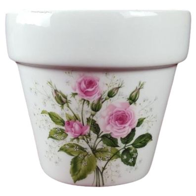 Edite Par Gout De Ville Limoges rosa Rosen Blumenübertopf H 10,5 cm D 11,8 cm