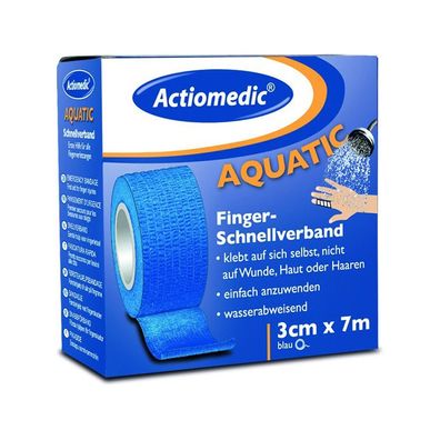 Actiomedic Aquatic Schnellverband 3 cm x 7 m selbsthaftend Wundschnellverband