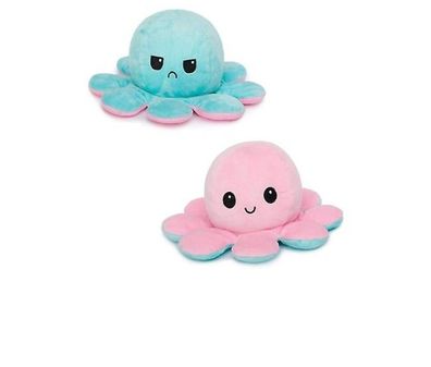Plüsch Oktopus Reversible Nette Flip Soft Spielzeug Geschenk Blau Pink-