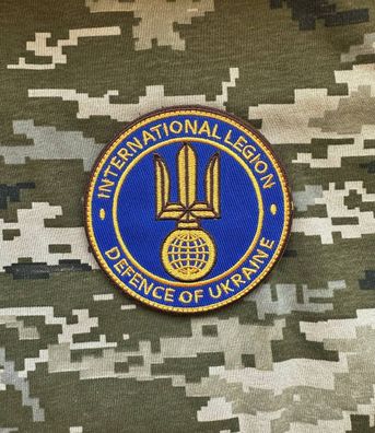 Patch "International Legion Defence Ukraine" Blau Gelb Morale Tactical Aufnäher ZSU