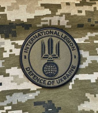 Patch "International Legion Defence Ukraine" Olive Grün Morale Tactical Aufnäher ZSU