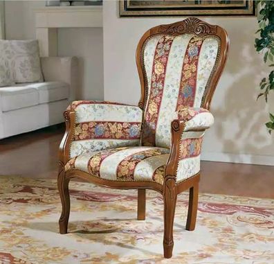 Klassischer Designer Sessel Wohnzimmermöbel Sitzmöbel Textil Möbel Neu