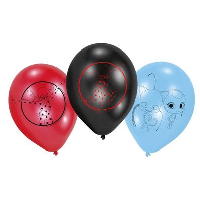 Miraculous Ladybug 6 Latex Ballons Luftballon Party Tikki Plaag Marienkäfer NEU