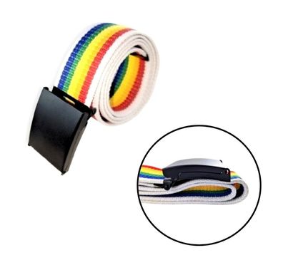 Herren Damen Regenbogen Gürtel Accessoires Bunt 110cm LGBT