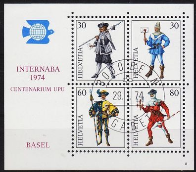 Schweiz Switzerland [1974] MiNr 1020-23 Block 22 ( Ersttag-O )