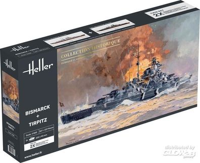 Heller Bismarck + Tirpitz Twinset 1:400 1000850780 Glow2B 85078 Bausatz Schiff
