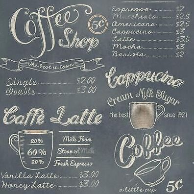 Rasch Vliestapete Bestseller 614947 Coffee Shop Caffé Latte grau creme stylisch Vlies