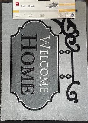 Fußmatte Homelike Welcome Home grau | 50x70 cm strapazierfähig und rutschfest