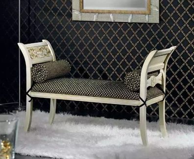Klassische Designer Bank Textil Möbel Sitzbank Luxus Sitzmöbel Sitzbänke Bänke