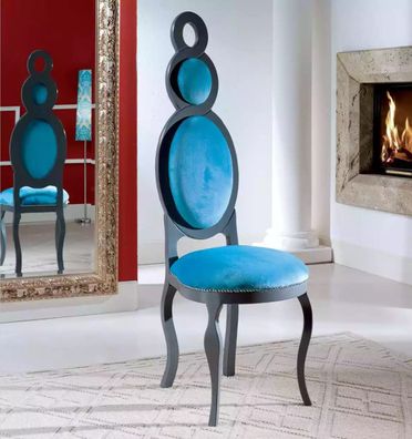 Modern Esszimmer Möbel Holz Stuhl Blau Stuhl Textil Möbel Lehnstuhl