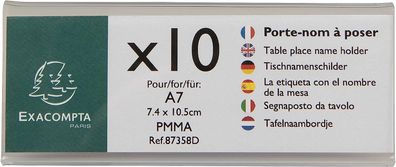 Exacompta 87358D 10er Pack Tisch-Namensschilder Querformat DIN A7 gefaltet aus ...